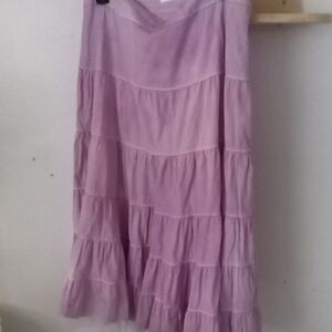 Chic Lavender Tiered Maxi Skirt